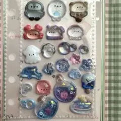 ボンボンドロップシール　うるちゅるポップシール　ぷかぷか　海の生き物　お裾分け
