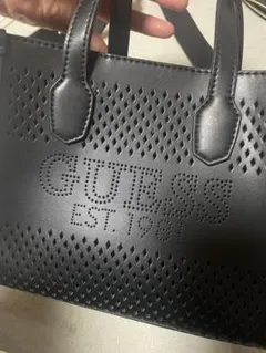 【タイムセール】GUESS ブラック ショルダーバッグ