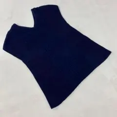 Mila Owen リブニット セーター ノースリーブ ネイビー Fサイズ 大人