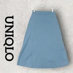 UNIQLO スムースコットンブレンドスカート Aラインスカート (М) ブルー