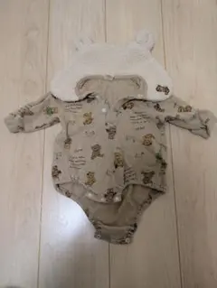 クマ耳フード付きロンパース 70cm【バースデイ購入品】
