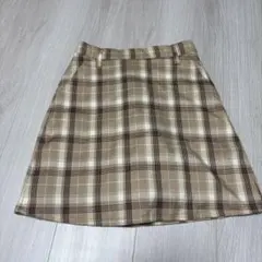 チェック柄タイトスカート Sサイズ ベージュ系