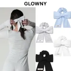 【試着のみ】GLOWNY ブルーリボンヘアアクセサリー シュシュ