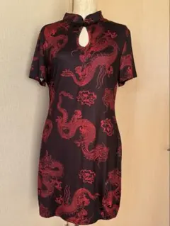 チャイナドレス　赤黒