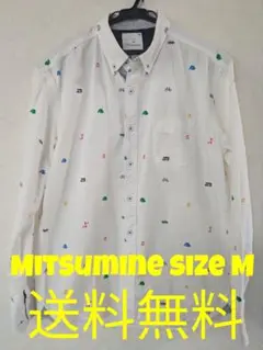 Mitsumine ミツミネ キャンプ柄 長袖シャツ 白 size M