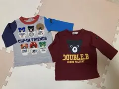 MIKI HOUSE DOUBLE.B ベビー長袖Tシャツ 2枚セット