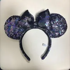 【匿名配送】ディズニー カチューシャ ミニー スパンコール 黒