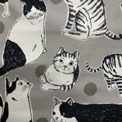 631.ネコ ビッグ コットンこばやし グレー地 50cm