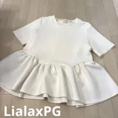 LialaxPG リアラ　ペプラム　ホワイト 半袖チュニック