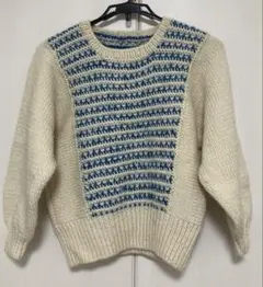 手編み・ストライプニットセーター