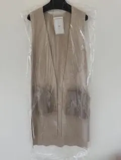 nouer ジレ ロングベスト ベージュ 新品未使用 楽天市場】ベスト レディース ノーカラー ロング ジレ 黒 S/M/L/LL