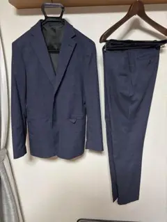 GU ネイビー チェック柄　スーツ　セット　M