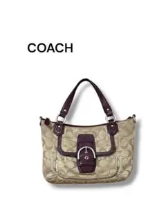 【訳あり】COACH シグネチャー 2WAY ショルダーバッグ キャンバスコーチ