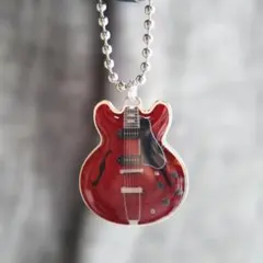 【名入れ無料】ギターキーホルダー【ES-330】赤のサムネイル