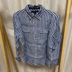 TOMMY HILFIGER ストライプシャツ 100%リネン