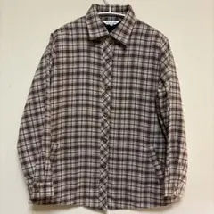 長袖シャツ　婦人服　チェック柄 LLサイズ HISA BUM 背面内側フリース