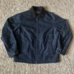 ユニクロ ジップアップブルゾン デニム生地 襟コーデュロイ デトロイト似