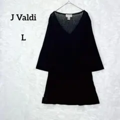 ジェイヴァルディ J Valdi 七分袖 チュニック 黒 透け感 『L』