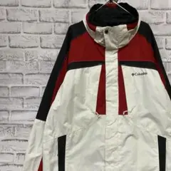コロンビア　マウンテンパーカーホワイトL ロゴ刺繍アウトドア828