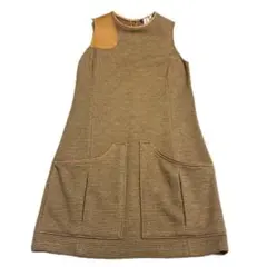 RALPH LAUREN ツイード　ワンピース　ラルフローレン　牛革　ウール