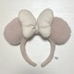 ミニーマウス風　カチューシャ　ピンク　リボン