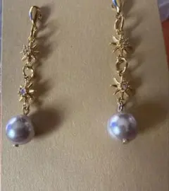 ゴールド 星型チャーム パールピアス