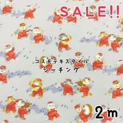 ★SALE★シーチング ねこの音楽隊 プリントcol.スモークブルー 2m