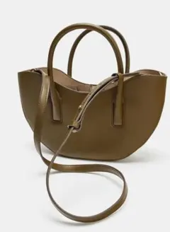 【メルカリ便】 ZARA ミニオーバルトートバッグ 新品タグ付き グリーン