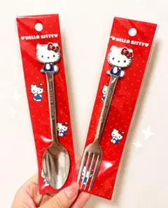 レトロ品 サンリオ ハローキティ スプーン、フォークセット販売 商品未