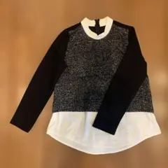 レディース 長袖 ニット・セーター 黒と白