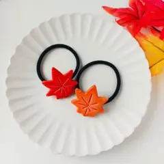 58. 紅葉 ヘアゴム 2個セット