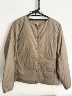 無印良品 XL 再生ナイロン軽量ノーカラーダウンジャケット　きれいめ