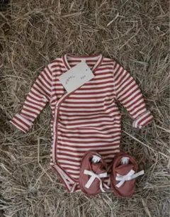 organic zoo ストライプロンパース　6-12m