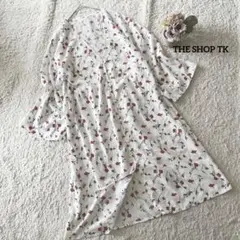 THESHOPTK ブラウス ワンピース フルボタン M 七分袖 Vネック 花柄