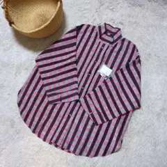 SALE　久留米かすり　TUGU.　ブラウス　　チェック　M〜LL
