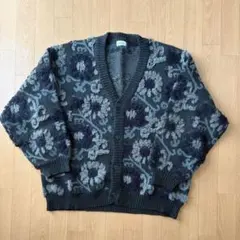 JUNRED 花柄 ジャガード カーディガン グレー Mのサムネイル