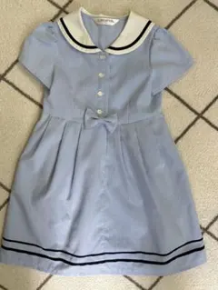 CHOPIN水色 セーラー襟 半袖ワンピース120