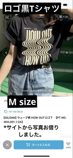 【美品】Bonjour sagan黒ロゴTシャツのサムネイル