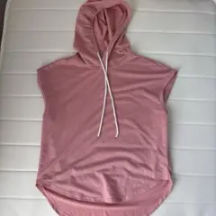 SHEIN ノースリーブ フード付きパーカー ピンク