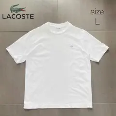 LACOSTE ラコステ ワンポイント刺繍 クルーネック 半袖 Tシャツ白 Lのサムネイル