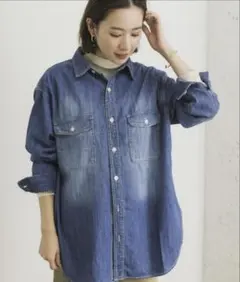 URBAN RESEARCH 長袖シャツ 38 インディゴブルー レディース