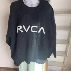 RVCA ロゴ入り クルーネック ニット セーター ブラック