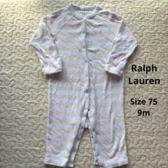 Ralph Lauren ホワイトピンクストライプロンパース