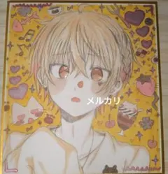 ミニ色紙 手描き 手書き アナログ イラスト オリジナルキャラ 男の子