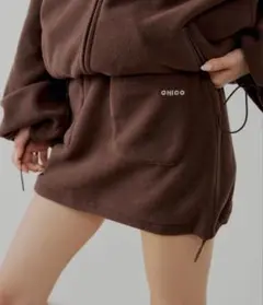 Chico フリースミニスカート ブラウン