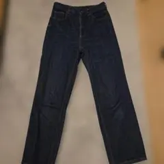 GU 221-329596 ハイウエストストレートジーンズ デニム パンツ M