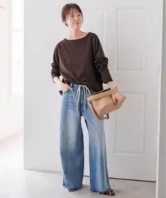 【値下げ】spick &amp; span ボートネックニュアンスプルオーバー スピックアンドスパン ボートネックニュアンスプルオーバー 今季