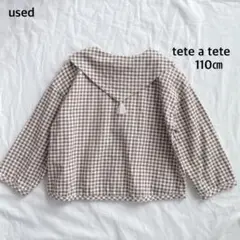 tete a tete* セーラーブラウス ギンガムチェック コーデュロイ