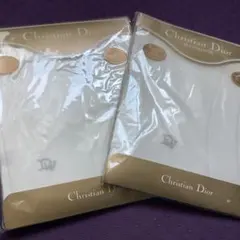 Dior ホワイト × ホワイト 2セット ストッキング L ⑦
