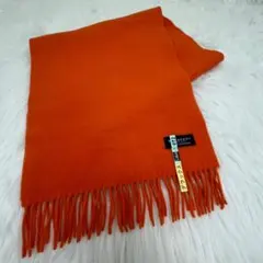 極美品✨バーバリーBurberry 　マフラー　無地オレンジ　カシミヤ100%